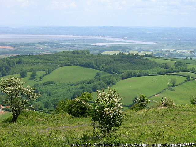 View in springtime on the Quantock Hills